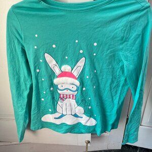 Land's End Girls XL bunny long sleeve t